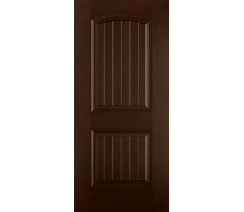  Two Panel Arch Plank Fiberglass Entry Door